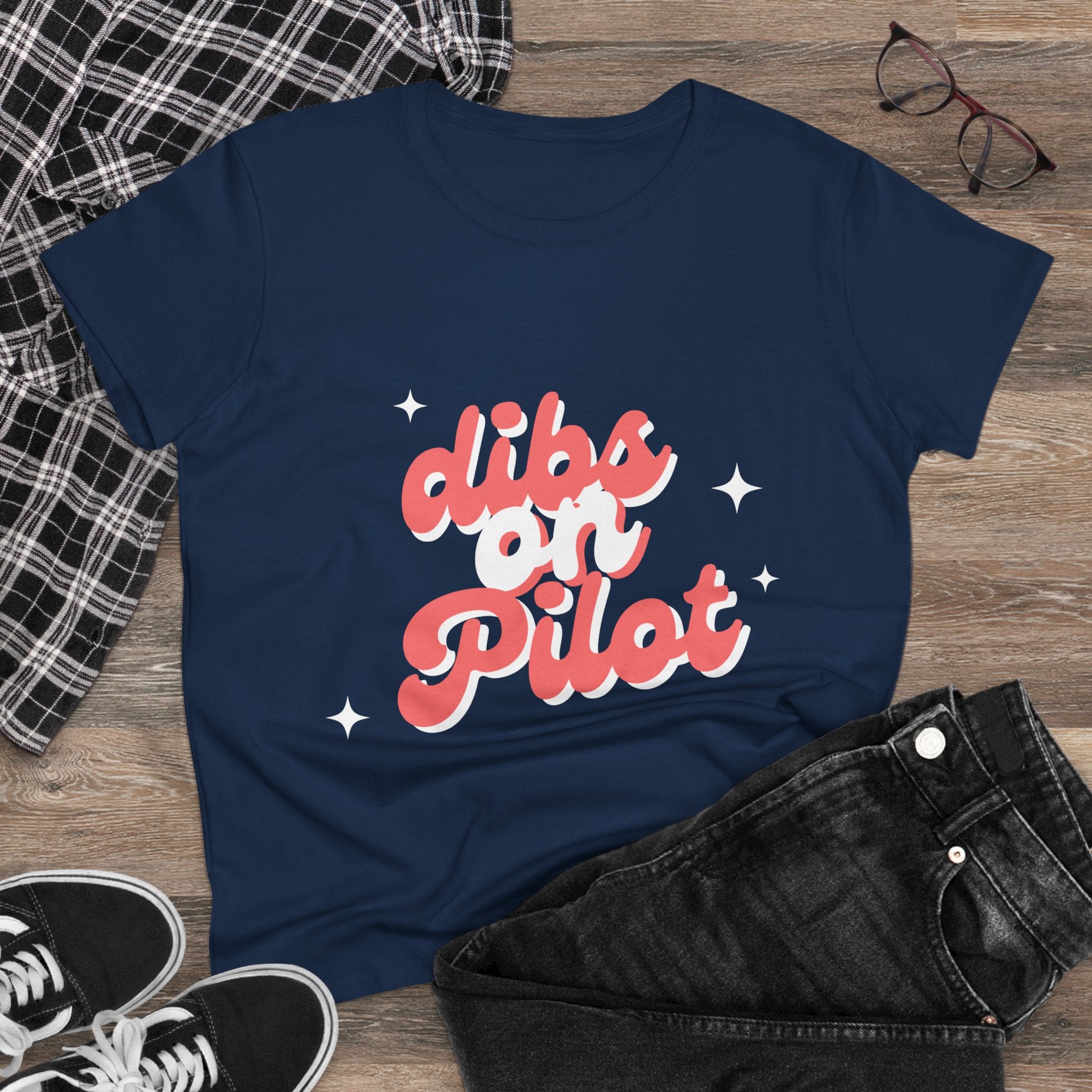 Dibs on Pilot Women's Midweight Cotton Tee