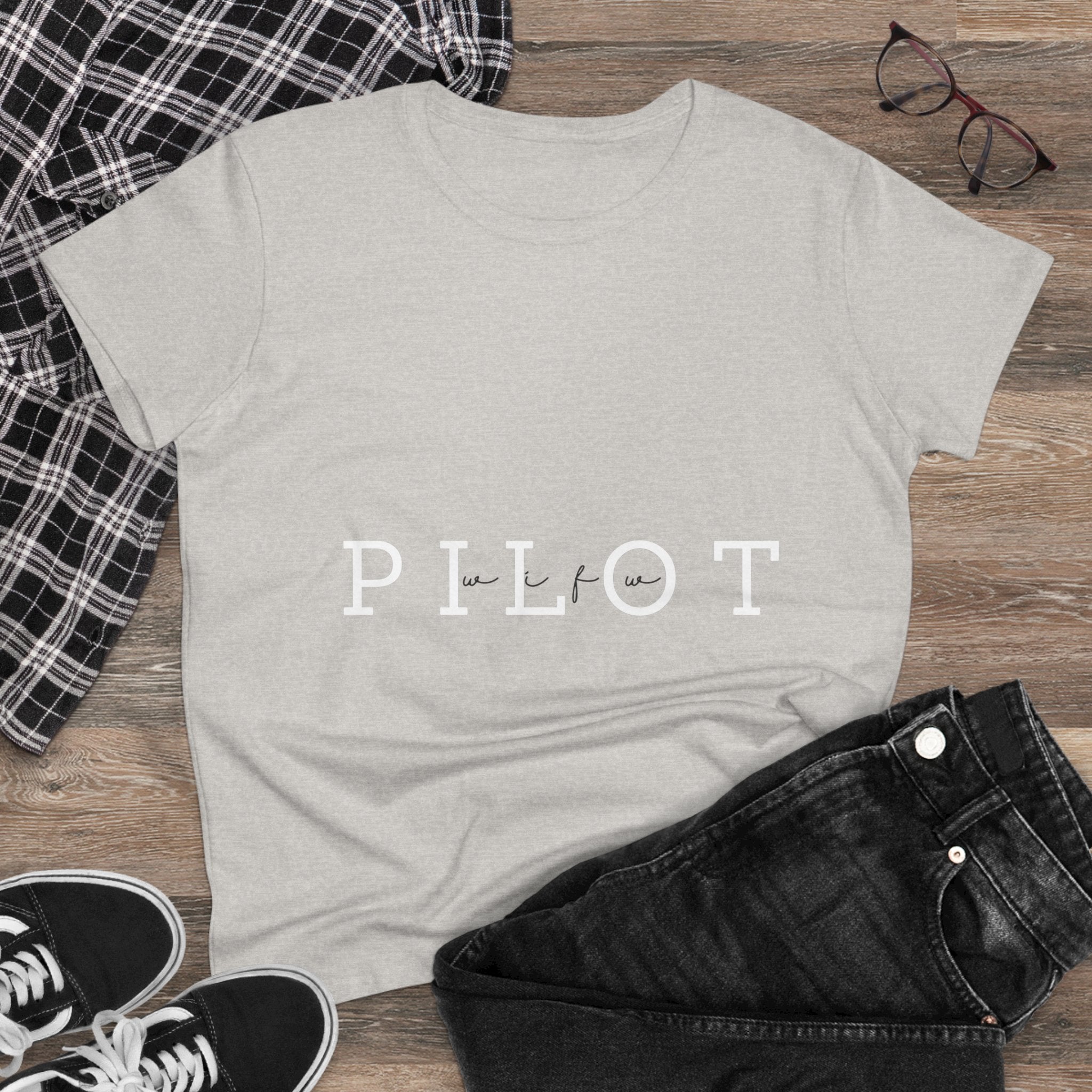 Pilot Wife Women's Midweight Cotton Tee