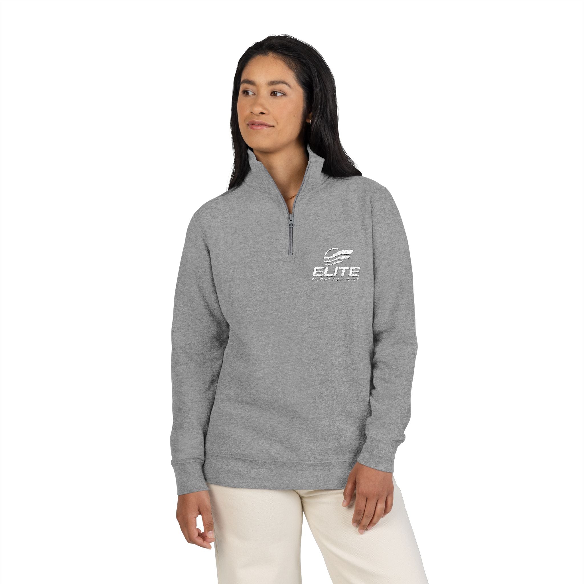 EFA Embroidered Quarter-Zip Fleece Pullover — Lightweight Cozy Sweatshirt