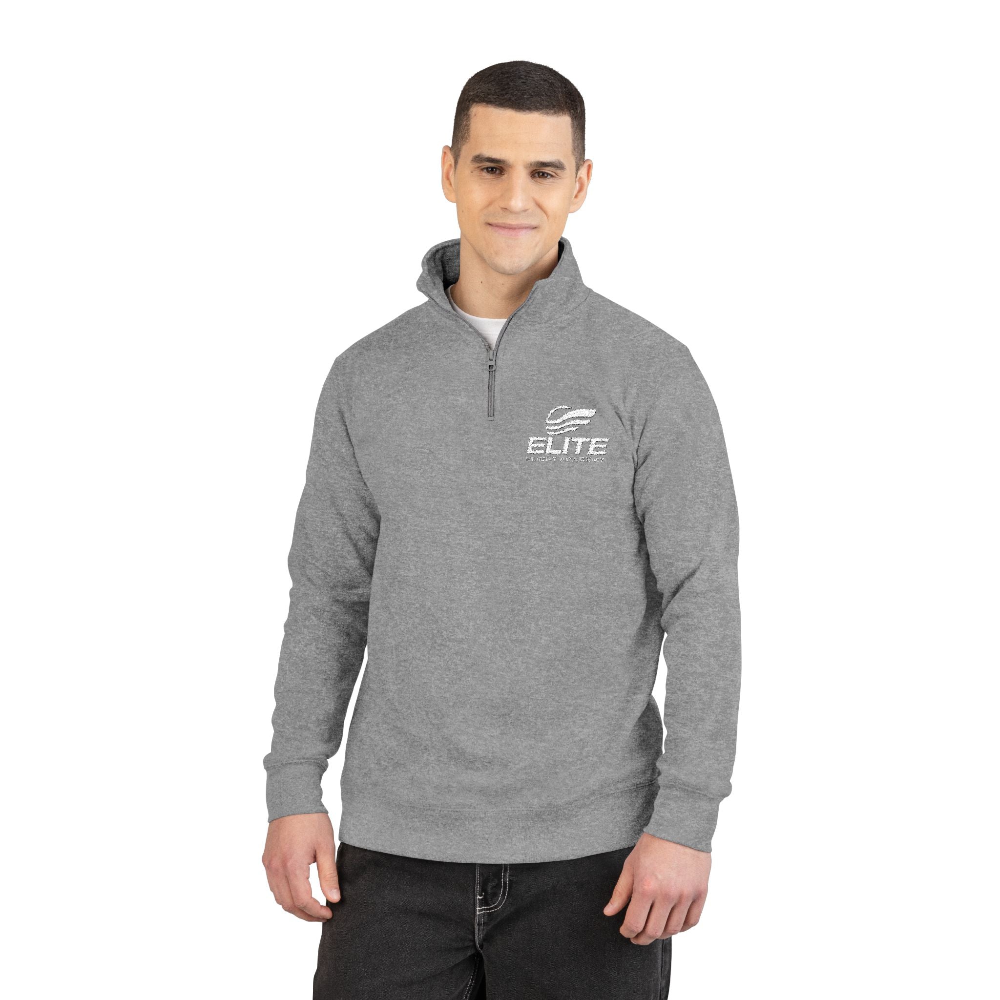 EFA Embroidered Quarter-Zip Fleece Pullover — Lightweight Cozy Sweatshirt