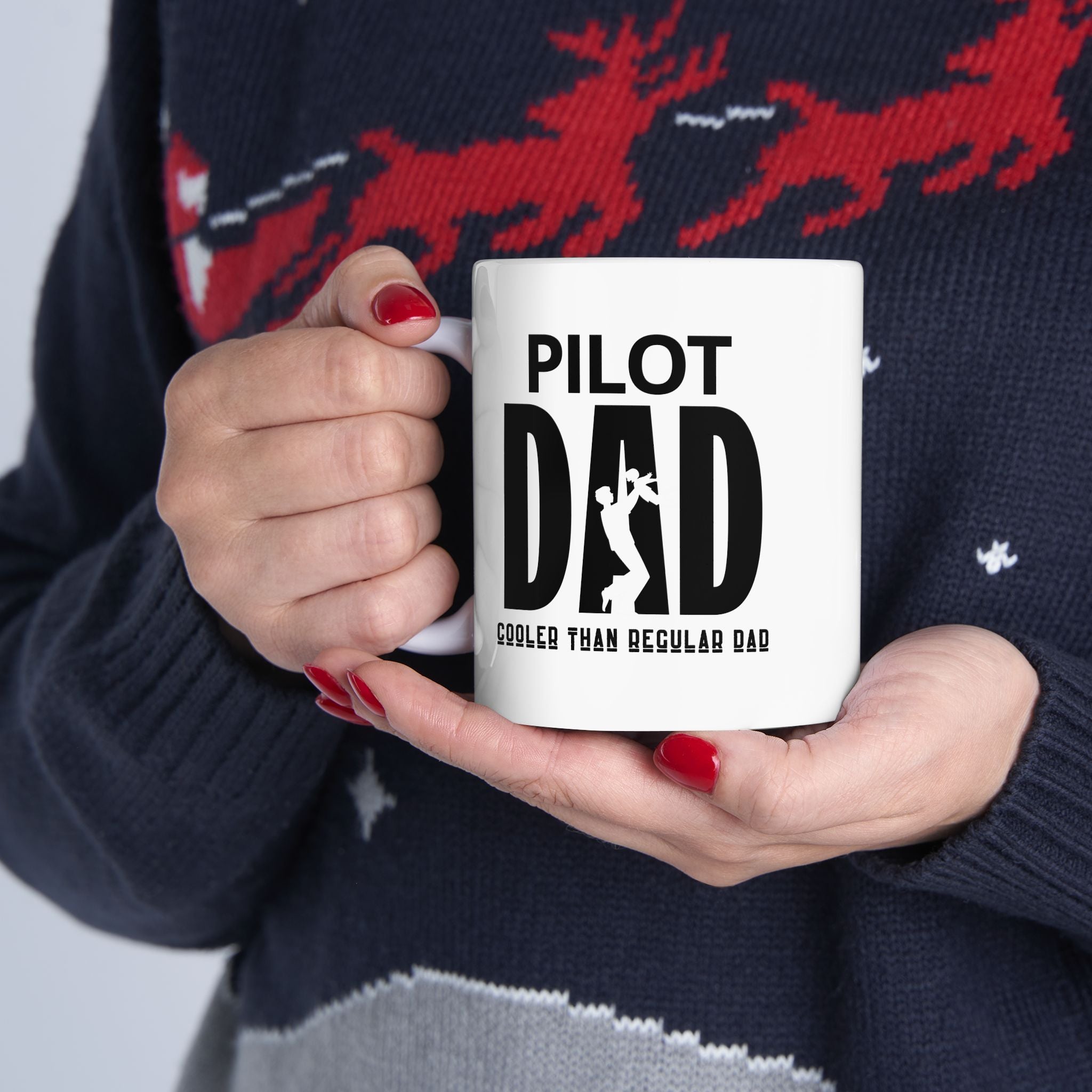 Pilot Dad, Cooler Than Regular Dad Ceramic Mug, (11oz, 15oz)