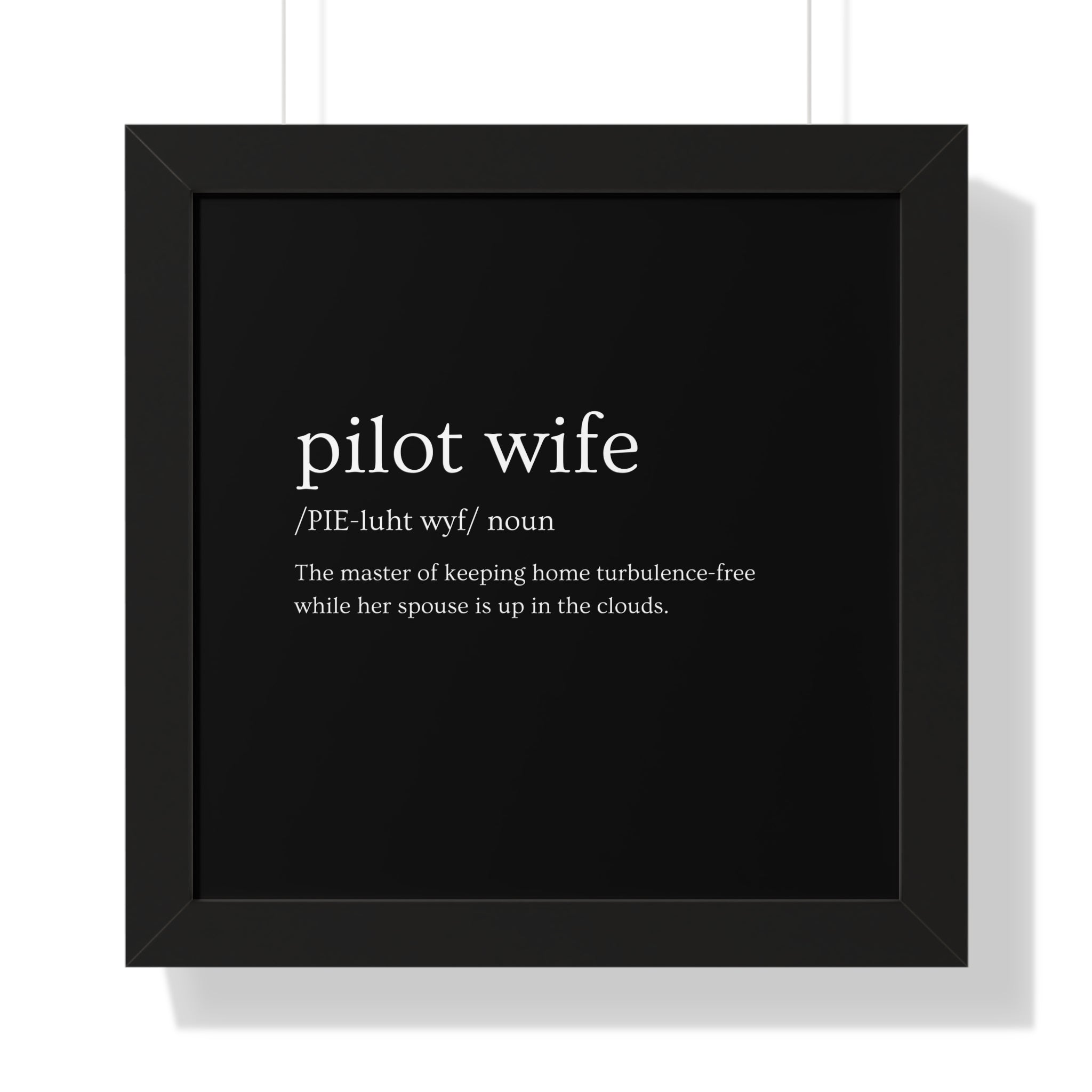 Pilot Wife Framed Horizontal Poster