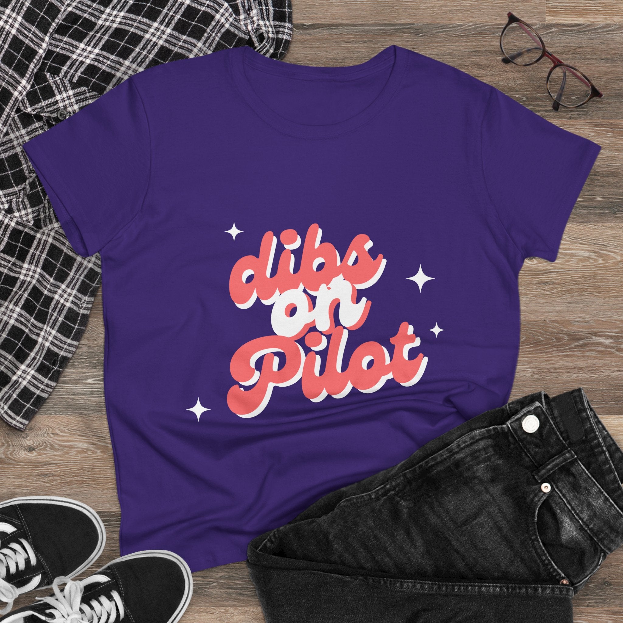 Dibs on Pilot Women's Midweight Cotton Tee