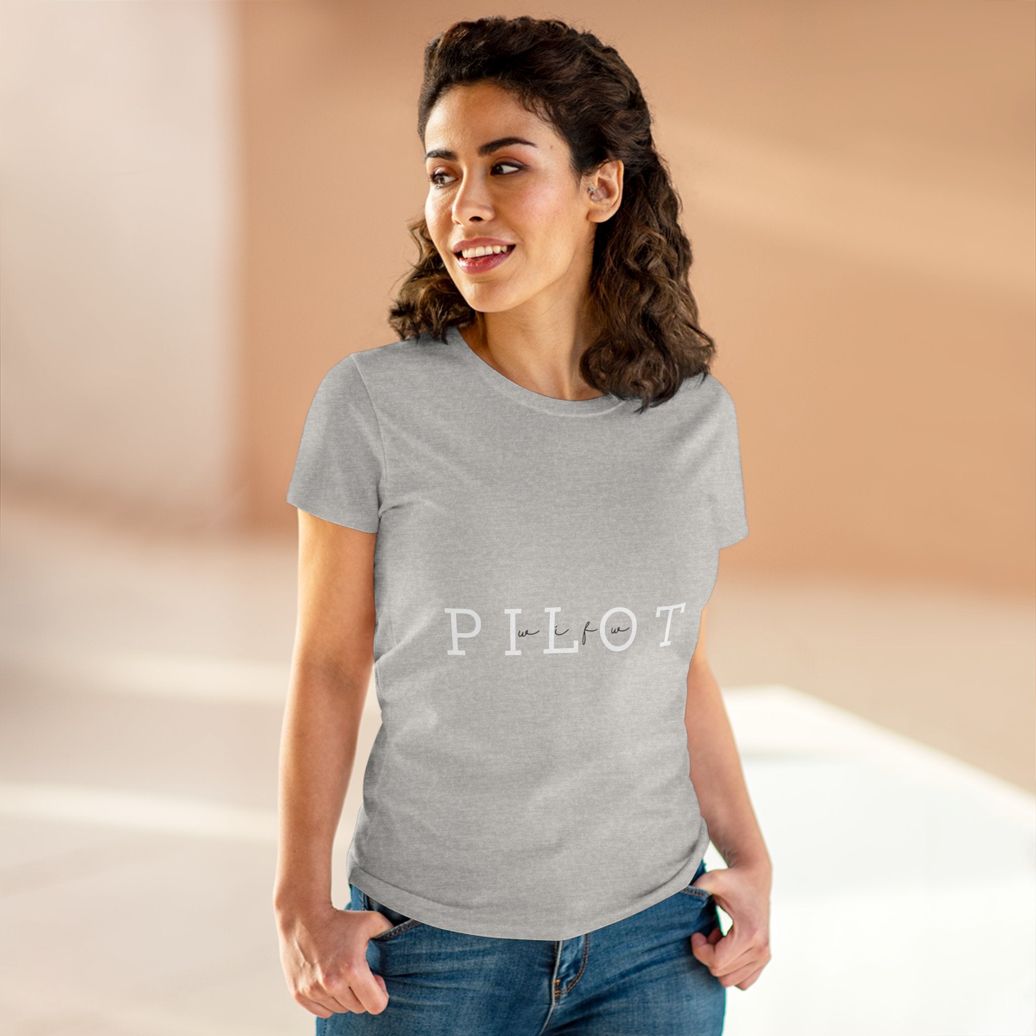 Pilot Wife Women's Midweight Cotton Tee